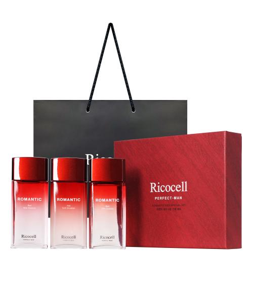 Ricocell Perfect Man Romantic Red 3-Piece Gift Set - Skin & Lotion (Whitening & Wrinkle Care) NONE
