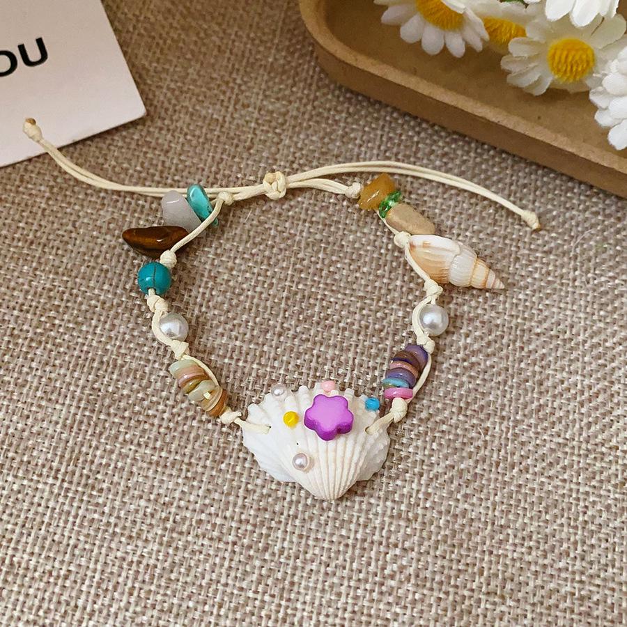 Niche Fashion Seashell & Pearl Star Bracelet for Women - Vacation Style Hand Jewelry