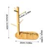 Mug Tree Holder - Bamboo Coffee Cup Rack with 3/6 Hooks, Non-Slip Kitchen Organizer for Counter, Perfect for Home & Cafe Decor