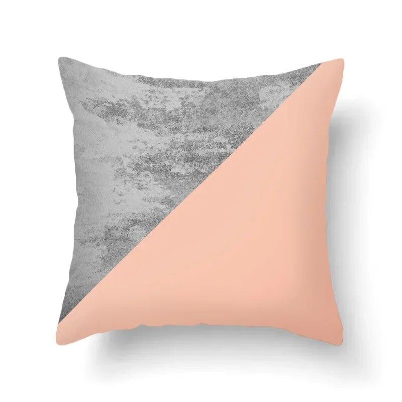 Nordic Fashion Simple Geometric Abstract Cushion Peach Skin Decoration Pillowcase Living Room Sofa Home