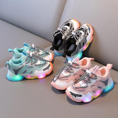 Light Up Children's Sports Shoes 1-3 Years Old 2 Children Children's Net Shoes  Autumn New Boys and Girls Casual Shoes Soft Bottom
