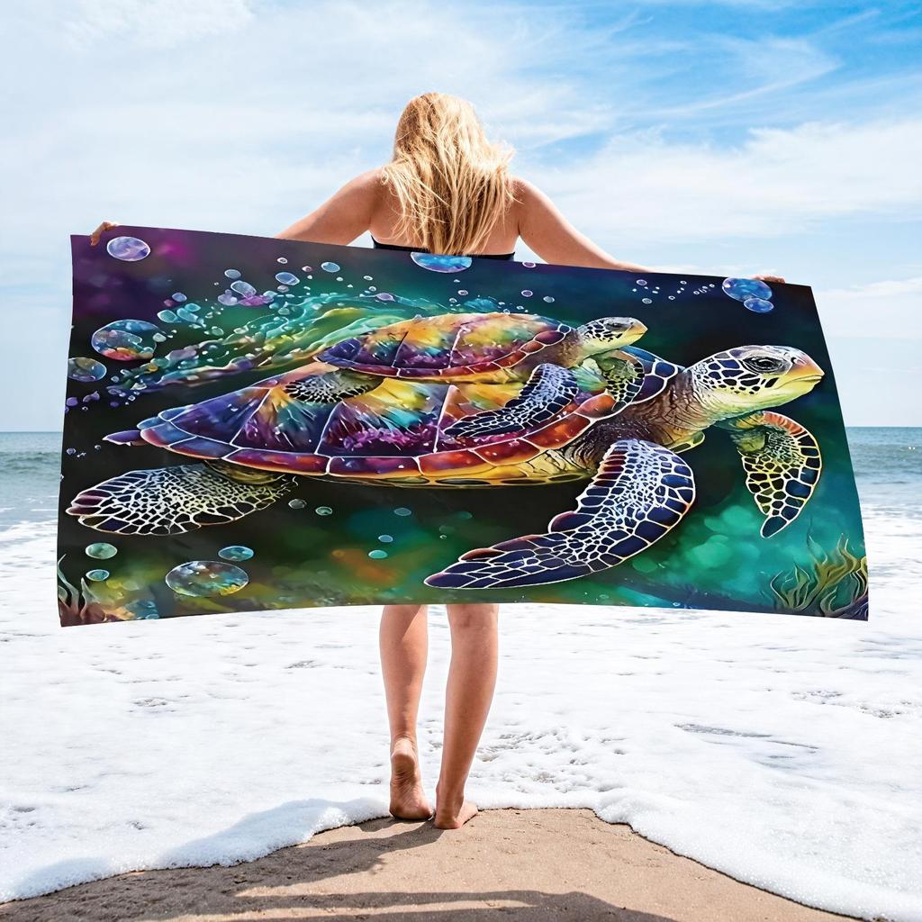 Active Beach Towel 70 * 140 Collection, Microfiber Printed Beach Towel, Absorbent Towel 70 * 140cm 230g