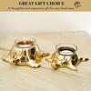 Portacandele Votivo Tartaruga Dorata Set da 2 || Eleganti Accessori Decorativi per Casa e Ufficio per Soggiorno