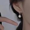 925 Silver Pearl Detachable Pendant Hoop Earrings For Women Party Classic Fine Jewelry Light Accessories