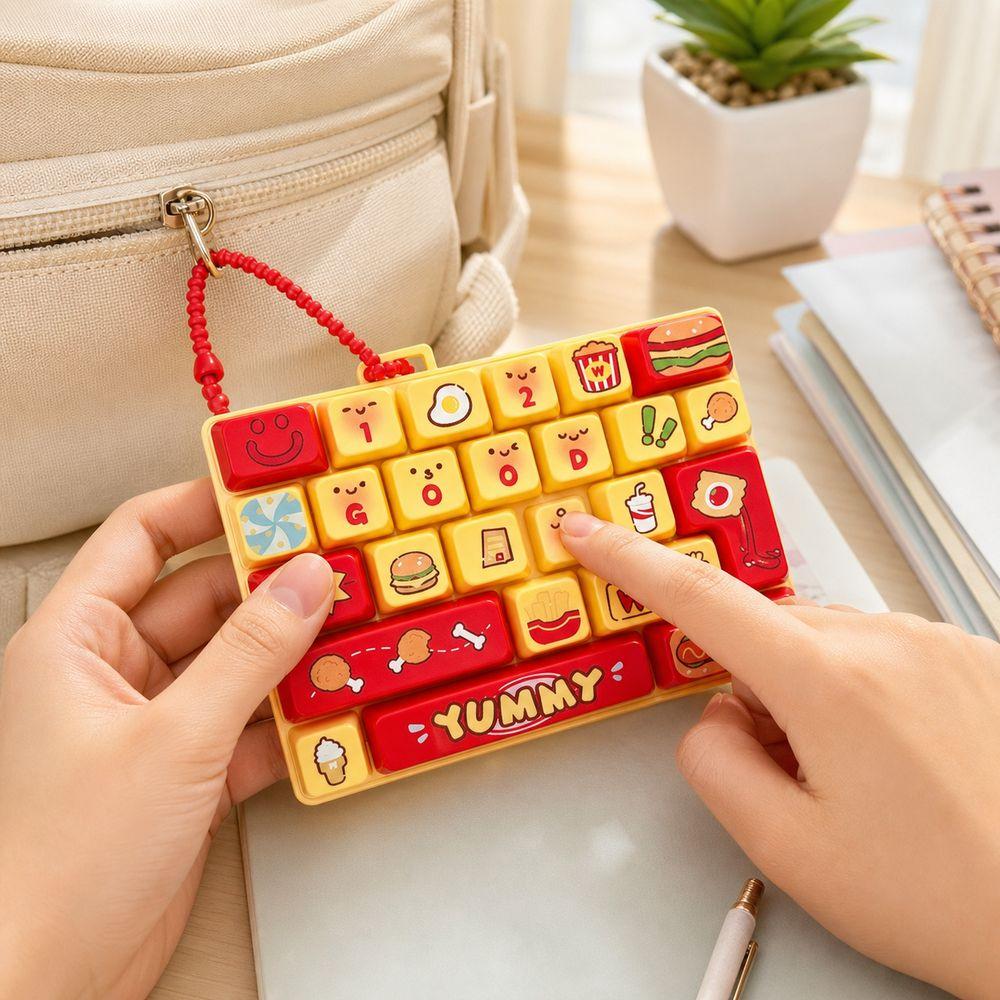 26-key Keyboard Keychain Pressable Keys Keyboard Toy Creative Keyboard Fidget Toy  Gifts