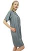 Bimba Women's Nightwear Beige Shirt Short Sleeve Dress With Pockets