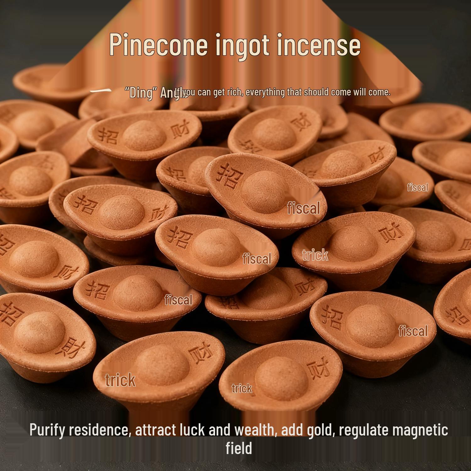 

Natural Pine Cone Incense Yuanbao: Purify Magnetic Field Indoors with Agarwood & Sandalwood for Wuchen Offering and God of Wealth Pine Cone Incense 6 pcs