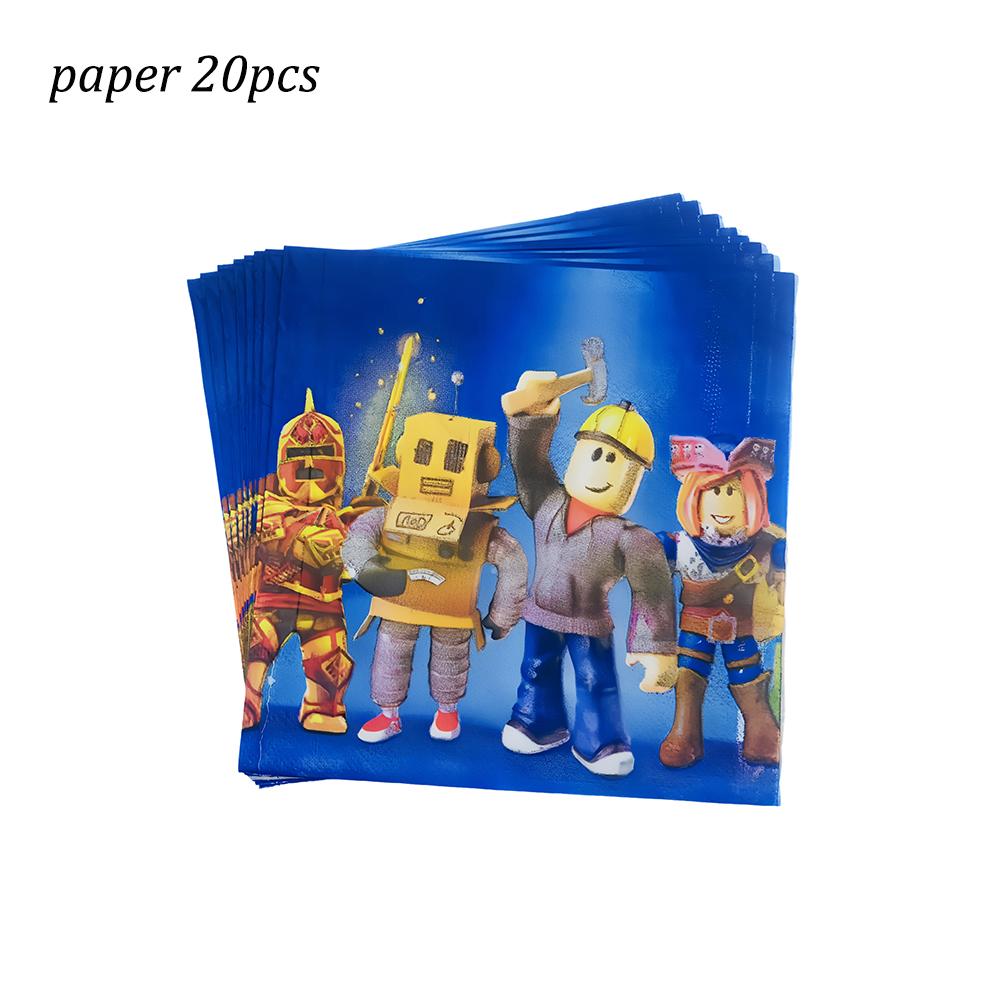 Roblox Birthday Party Decorations Supplie Game Celebration Balloons Disposable Tableware Cup Plate Baby Shower Toys Round Sensory Compression Bouncy