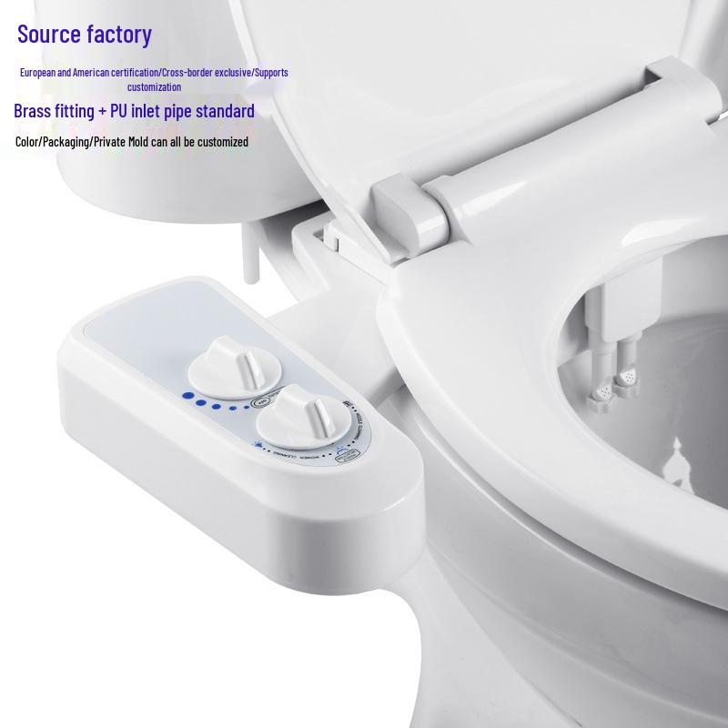 Non-electric Bidet Seat with Dual Spray for Feminine and Buttocks Hygiene