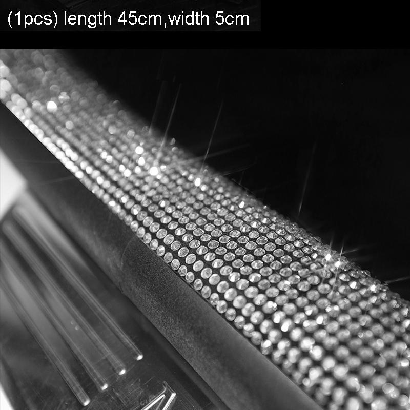 1pc Bling Rhinestone Car Sticker Decoration Auto Multi-function Threshold Protect Stickers Tape Car Protection Scratch-resistant