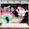 Cartoon Amazing World Birthday Party Decorations Gum&balles Balloon Banner Cake Topper  Rabbit Cat Anime Backdrop Kid Favor Gift