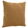 3 Piece Sofa Set with Cushions Brown Velvet