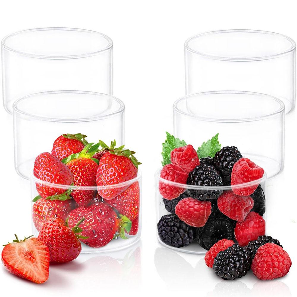 

Small Glass Bowl for Dessert,Mini Ramekins for Baking,Lightweight Borosilicate Glass,Clear Glass Bowls for Serving Dips Sauce 2PCS
