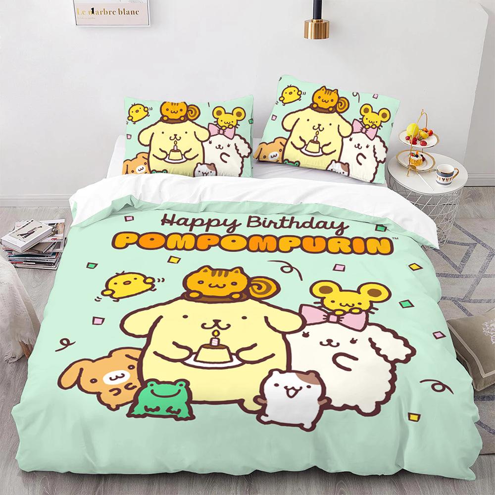 Pom Pom Purin Bedding Sets Comforter Quilt Bed Cover Duvet Cover Pillow Case 2-3 Pieces Sets Kids Adult Size Cartoon Decor