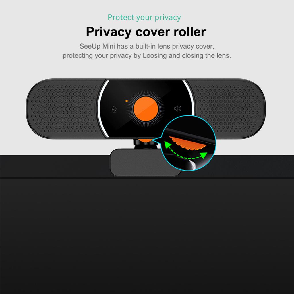 SeeUp Mini 3-in-1 Webcam with Speaker & Microphone & Privacy Cover 1080P Camera Desktop USB Plug &