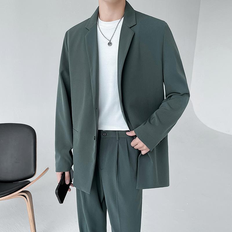 

Молодежный пиджак, повседневный, свободного кроя, корейская версия, красивый и модный, легкий, для зрелых людей XXXL зелёный