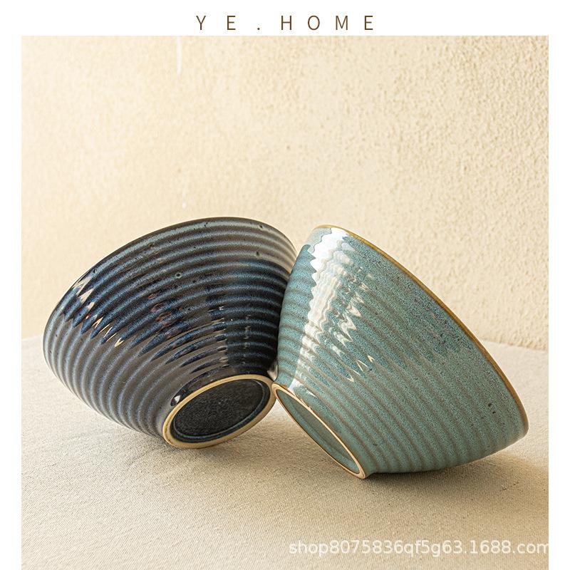 Creative Retro Style Hat Bowl Large Collection Ceramic Ramen Bowl Household High Foot Anti-Scalding Soup Bowl Vegetable Bowl Tableware