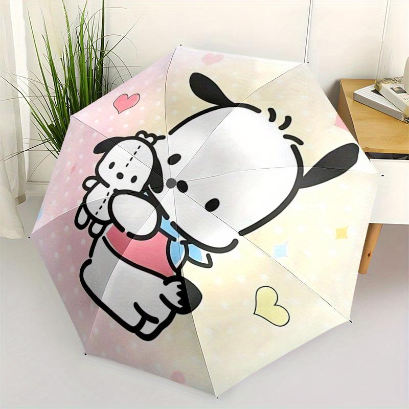 

1pc Sanrio Cute Character Pochacco Cartoon Umbrella, Portable 3-Fold Compact Umbrella, Suitable for Camping, Hiking and Travel, Ideal Easter Birthday