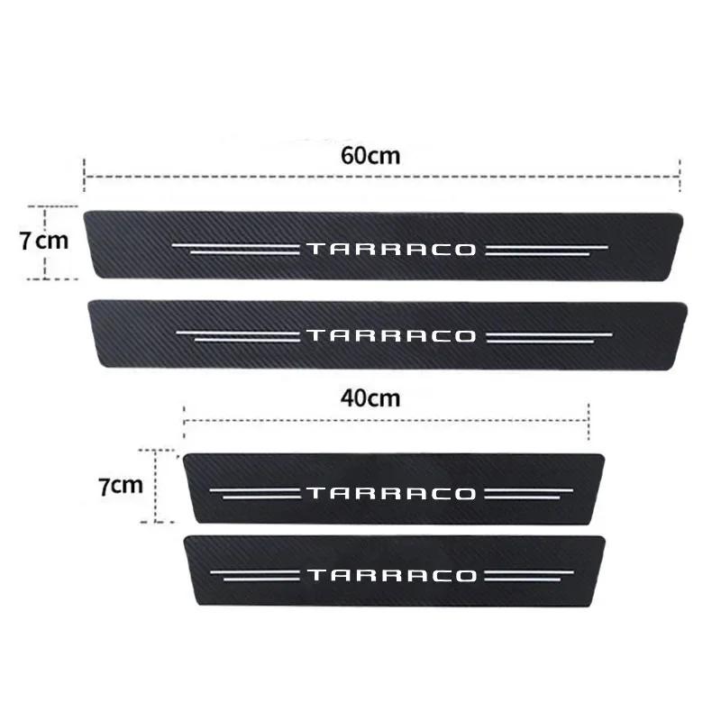 For Seat Tarraco  Auto Door Threshold Sill Protective Rear Trunk Bumper Guard Stickers Carbon Fiber Car Door Pedal Strips