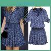 Vneckline Women Print Summer Floral Casual Short Sleeve Mini Dress