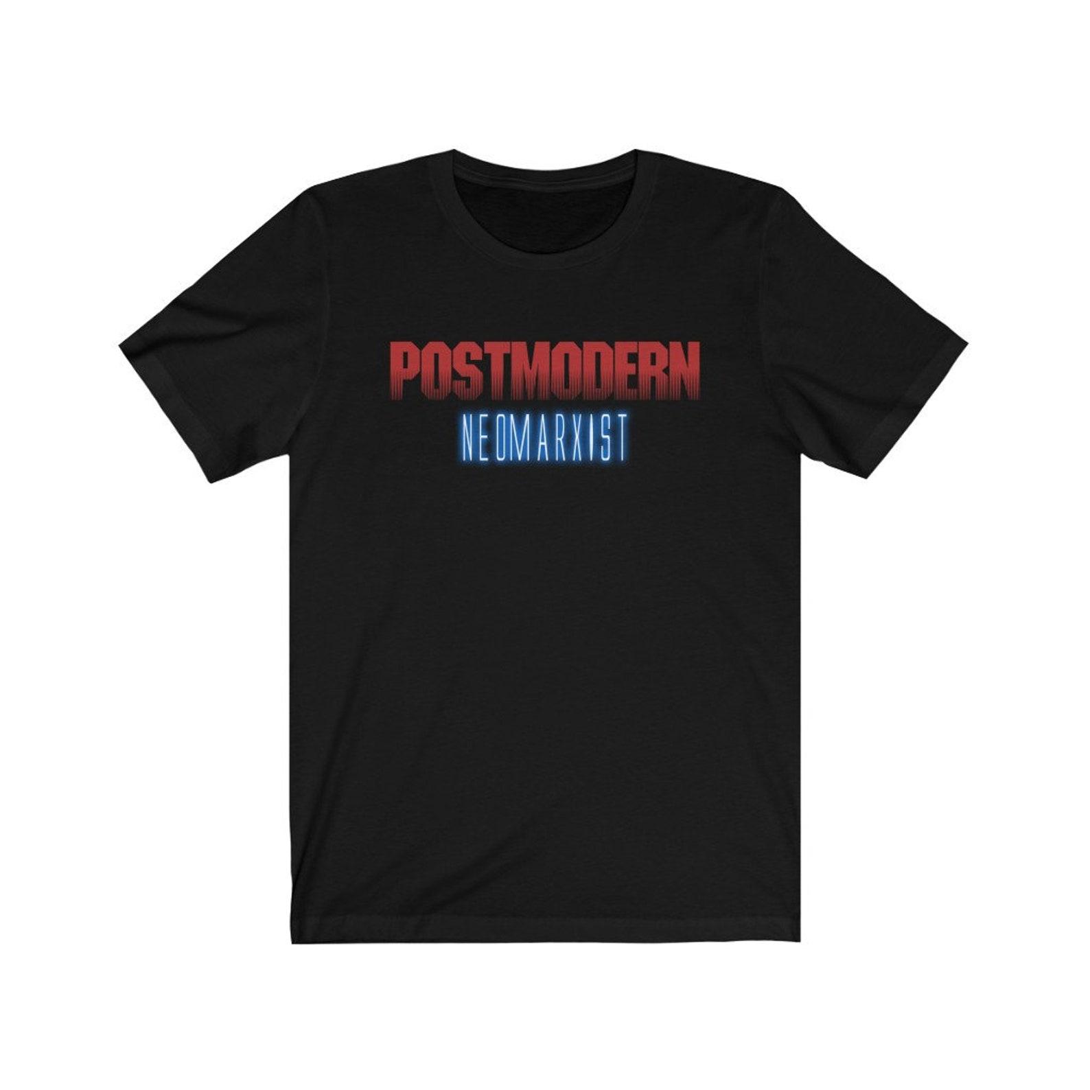 Postmodern Neomarxist Predator vs. Alien Parody Philosophy T-shirt M