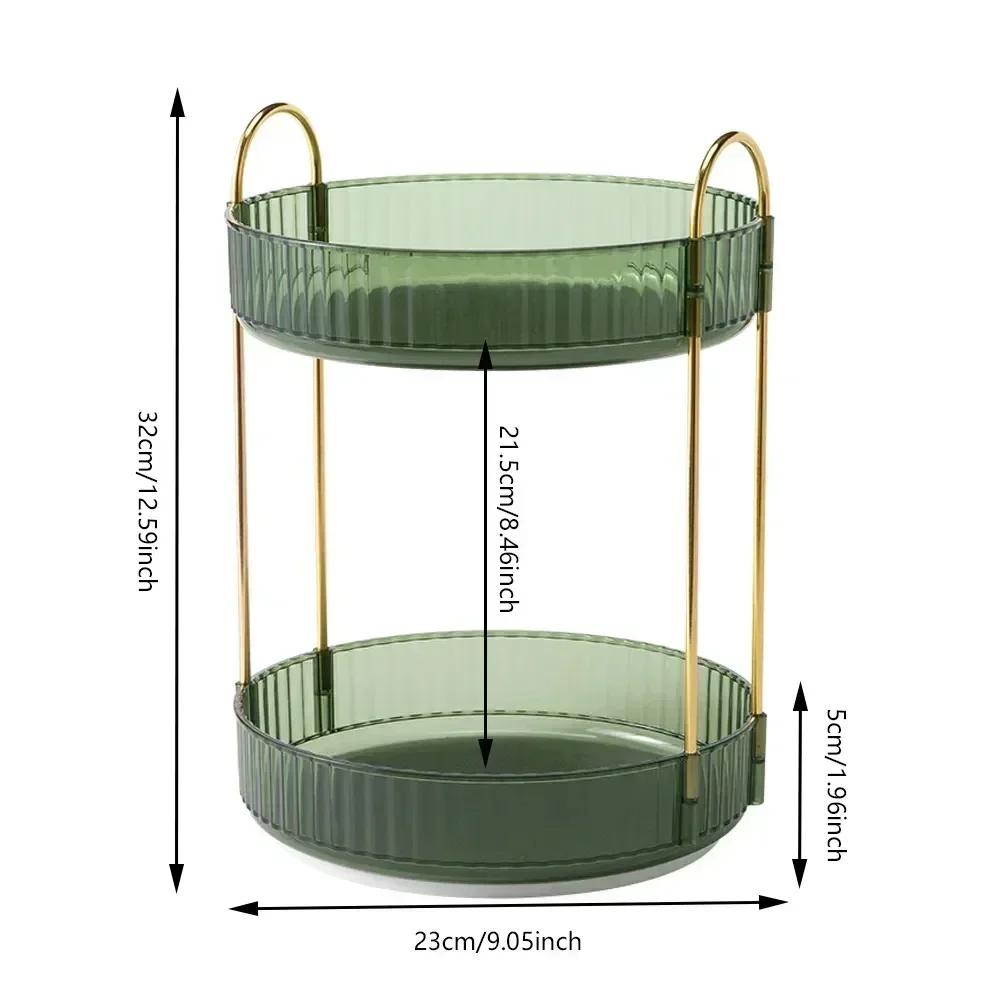 360° Rotatable Desktop Cosmetic Rack Bathroom Shelf Large-capacity Perfume Aromatherapy Skin Care Product Storage Rack Organizer