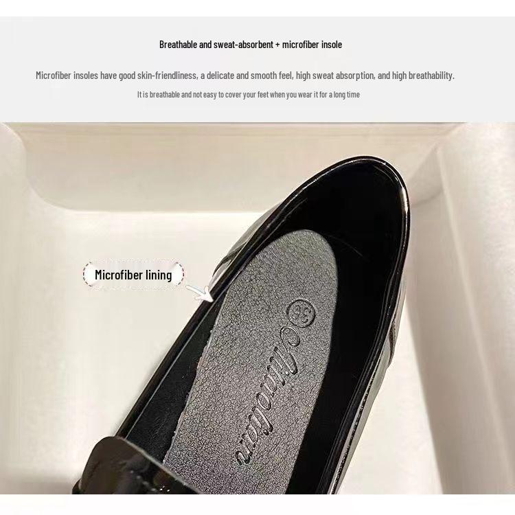 Patent Leather High Heel Mary Jane Loafers - Japanese Style