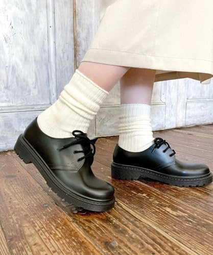 Tank sole lace-up rain shoes/Women's R-1022 BLACK-M