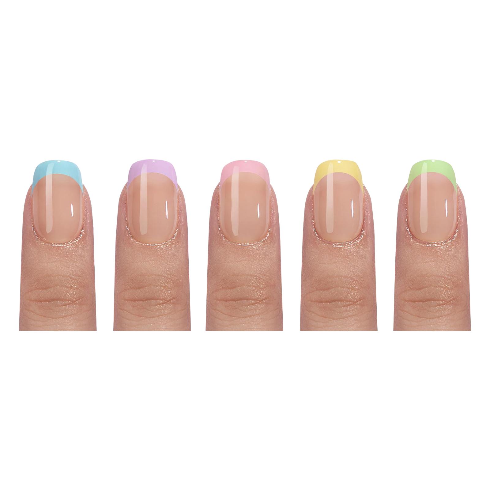 

150 шт. накладных гелевых накладных ногтей 3 в 1 предварительно окрашенные французские ногти накладные ногти 14 размеров для наращивания ногтей 6