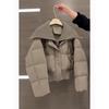 2024 High-Waist Short Winter Coat for Women - Stylish Lapel, Warm Cotton Outerwear