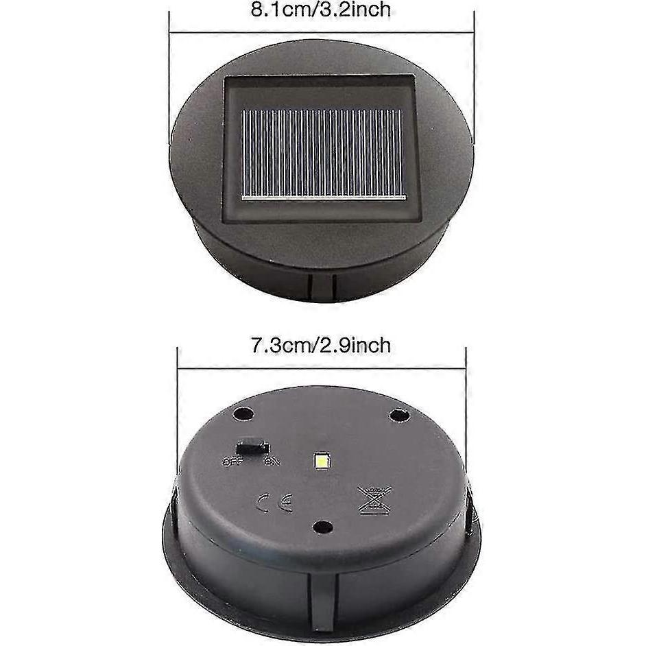 4 Stück Ersatz-Solarleuchten mit LED-Birnen, Ersatz-Solar-Oberlichter, LED-Solarpanel-Laternenabdeckung