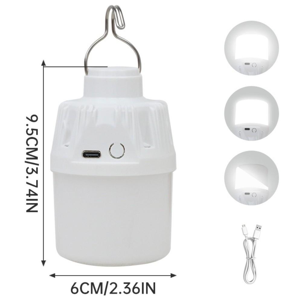 Portable with Metal Hooks Camping LED Lights USB Type-C Street Lighting Rechargeable Emergency Lamp Outdoor