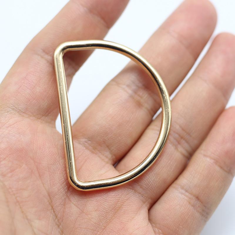 Electroplated Alloy D-Ring Strap Connector and Half-round Shoulder Bag Buckle