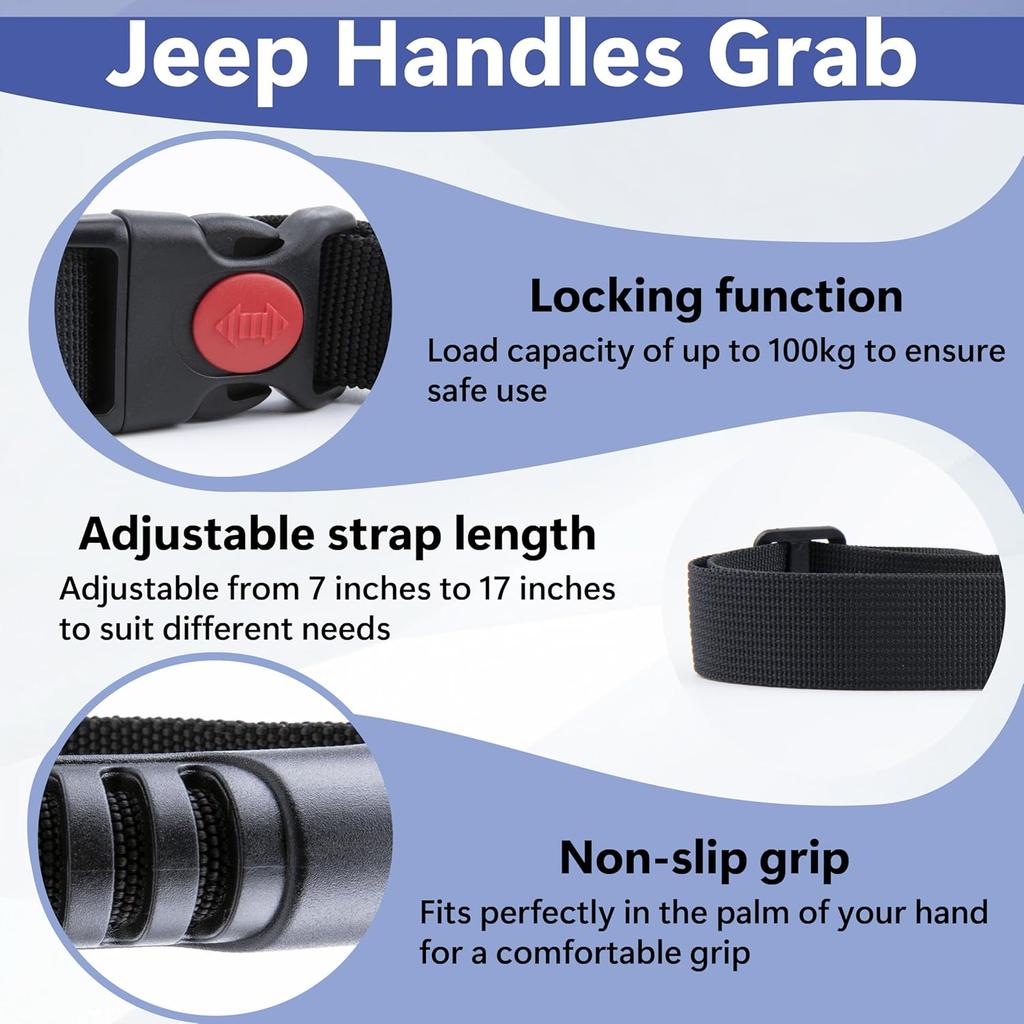 2 PCS Car Adjustable Grab Handles, Car Handle Assist, Safety Handle Portable Vehicle Support Grab Bar For Trucks, SUVs, Jeeps, Vans, Cars And ATVs