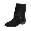 Women's Retro Knee-High Boots, Chunky Heel Slouchy Riding Boots, Plus Size Fall Winter Footwear