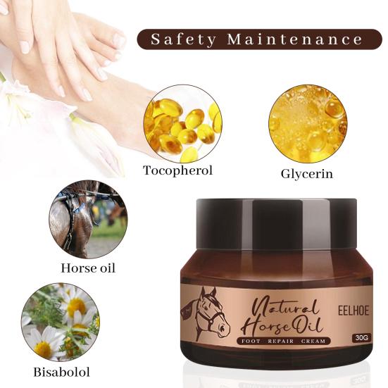 30g Pedicure Cream Effective Reduce Fine Lines Delicate Horse Oil Foot Repair Cream for Beauty