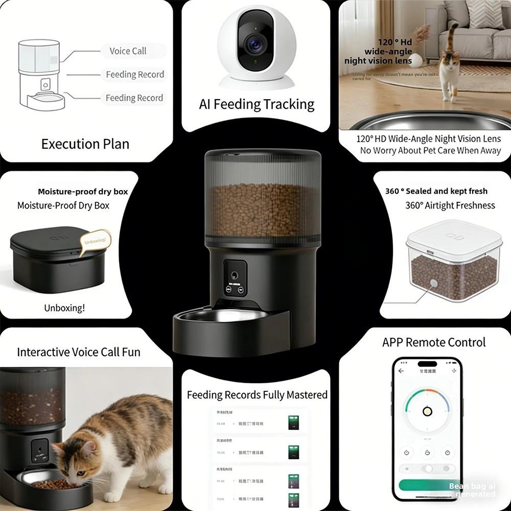 Large Capacity Automatic Pet Feeder Voice Control Pet Intelligent Feeder  Small Dog