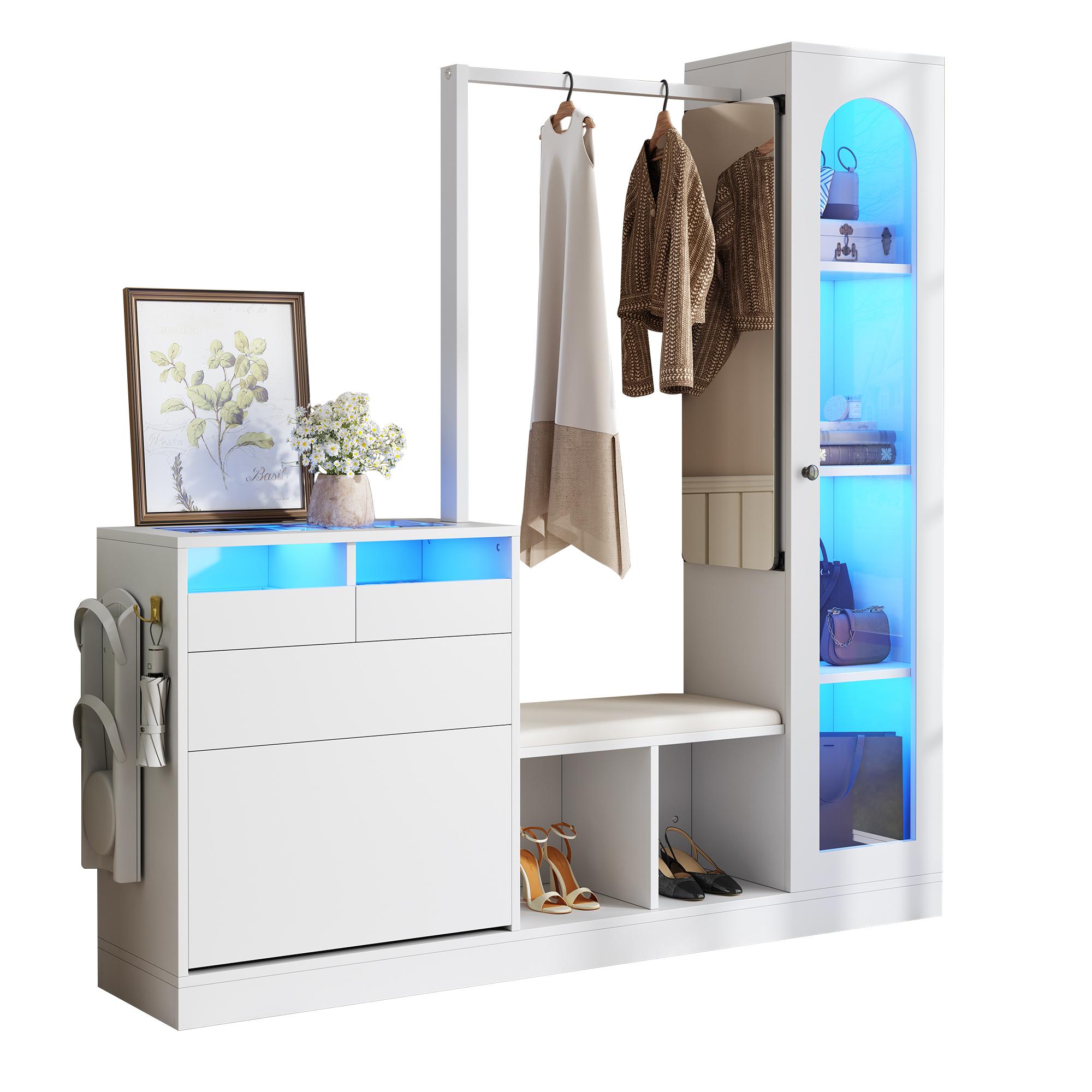 6-in-1 Entryway Combination, Dressing Table with