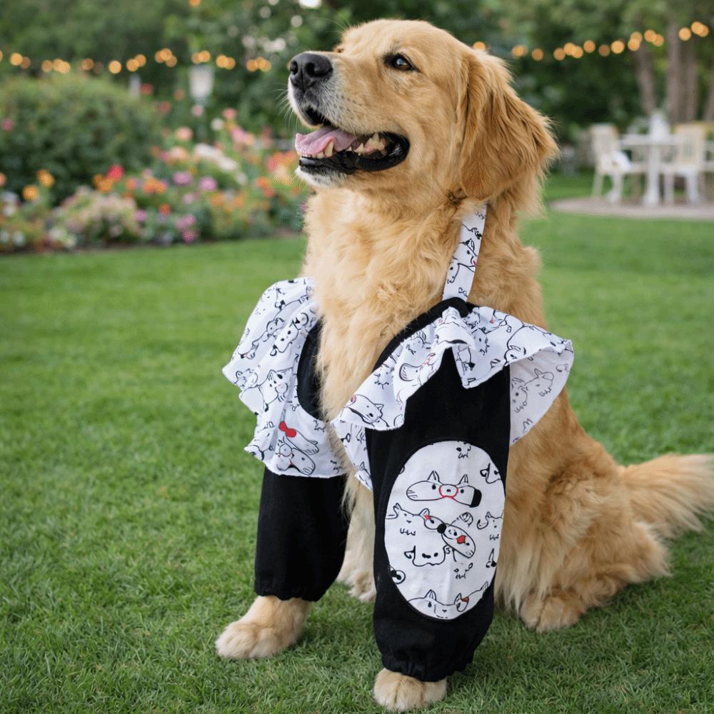 Cartoon Stroke Pattern Dog Joint Protection Cover Dirt-Proof Dog Elbow Brace Pet Recovery