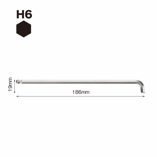 VESSEL Hexagonal Bar Ball Point L Type Wrench Short Shaft Long Type Width Across Flats 6mm 8200BP-L