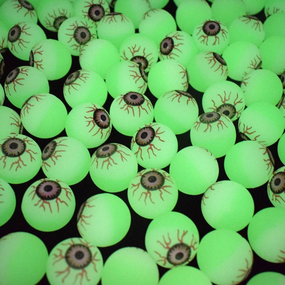 10PCS Fluorescent Bouncy Ball 30MM Halloween Toys Sensory Toy Luminous Ball  Halloween Party