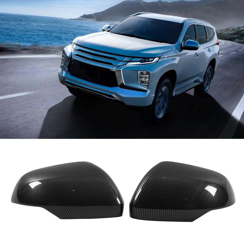 2pcs Side Rearview Mirror Cover Trim Replacement for Pajero SportCelsiusMontero SportCelsiusShogun Sport 2017‑2021
