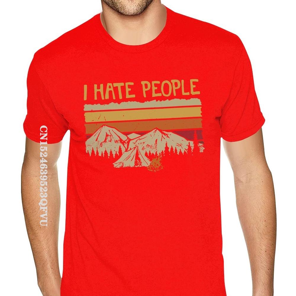 Christmas Mountain Camping I Hate People T-Shirt For Men Personalized Gothic Style Anime Tshirt Kawaii Gothic Style T Shirt