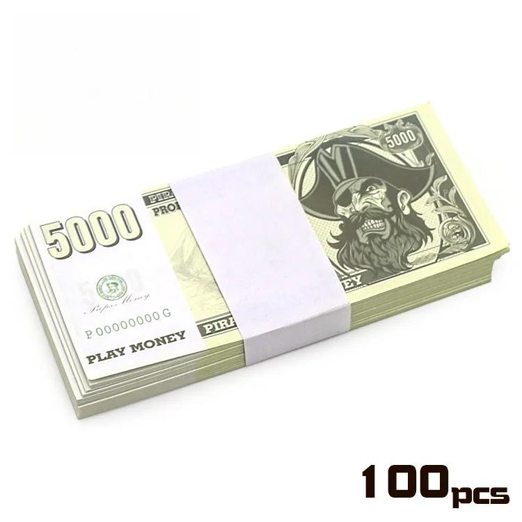 100PCS Pirate Currency Banknotes Props Festival Paper Money Kids Toys New Face Value Prop Game Banknote Home Halloween Decor