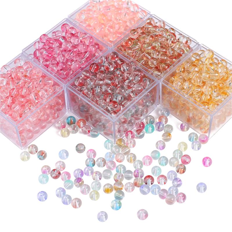 8mm 50pcs/bag Jelly Glass Bubble Beads DIY Necklace Bracelet Earrings Ring Jewelry Accessories