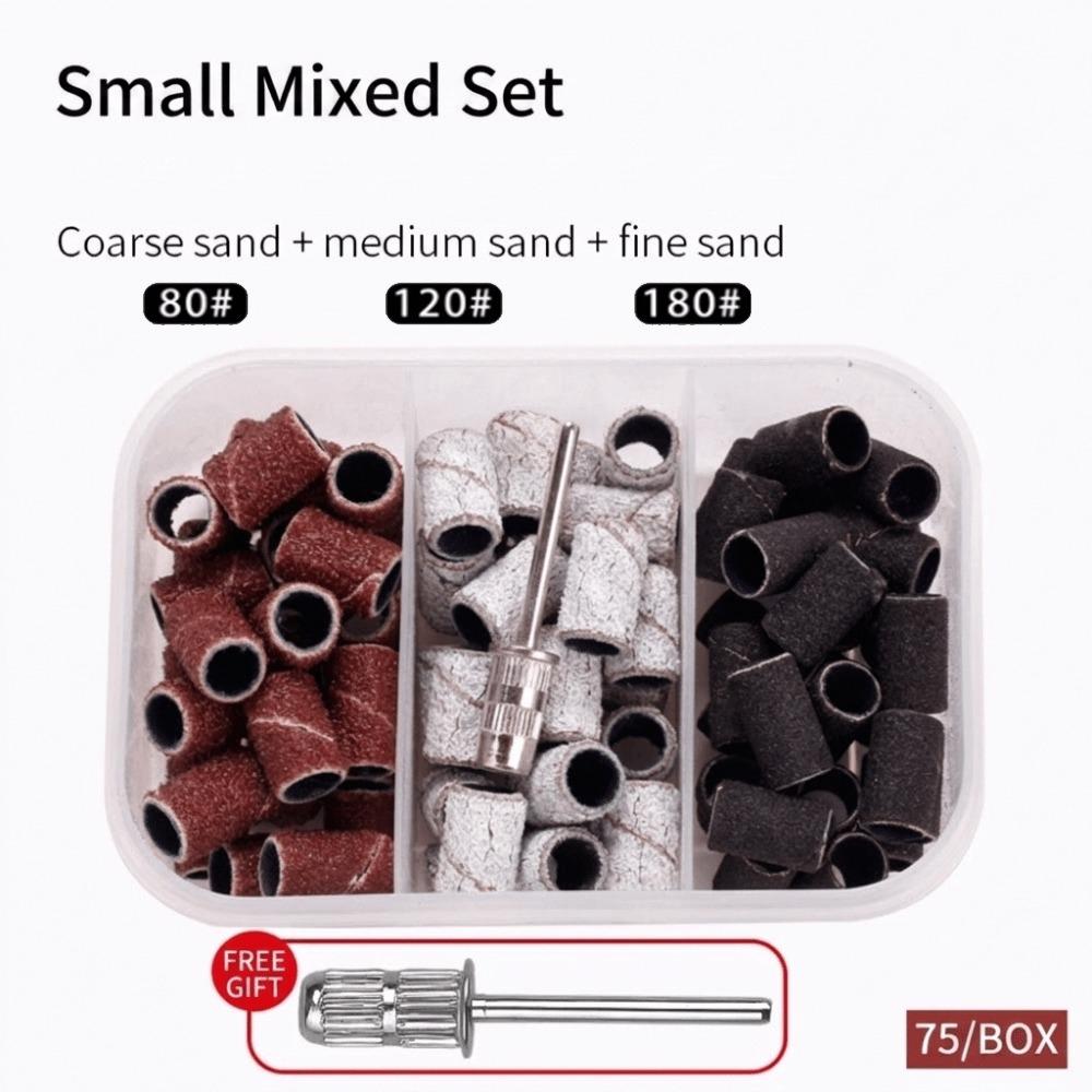 75/210Pcs Sanding Bands Nail Drill Bits Multi-functional Nail Grinder Polish  Manicure