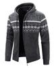 Men's Autumn Winter Zippered Hooded Sweater Cardigans - Thick Patterned Warm Knitwear for Casual Style