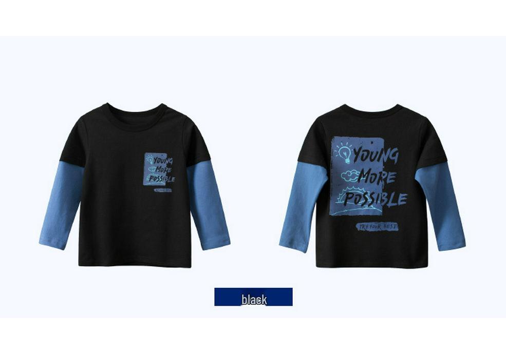 27kids 2024 Autumn Boys' Korean Style Long-Sleeved Base Layer T-Shirt