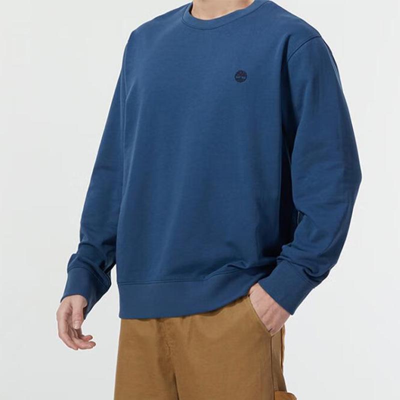 Timberland Solid Logo Round Neck Outdoor Casual Loose Sweatshirt Men sweatshirt Dark-Blue A276N-288