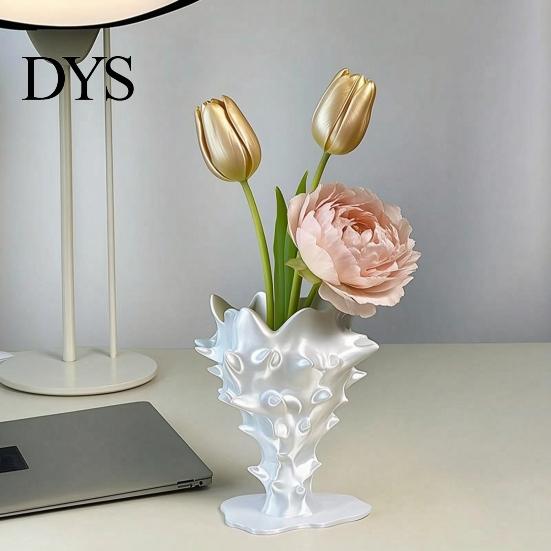 Nordic Style Home Decor Creative 3D Printed Flower Vase, Modern Decorative Minimalist Container, Office Desk Holder Artistic Floral Arrangement